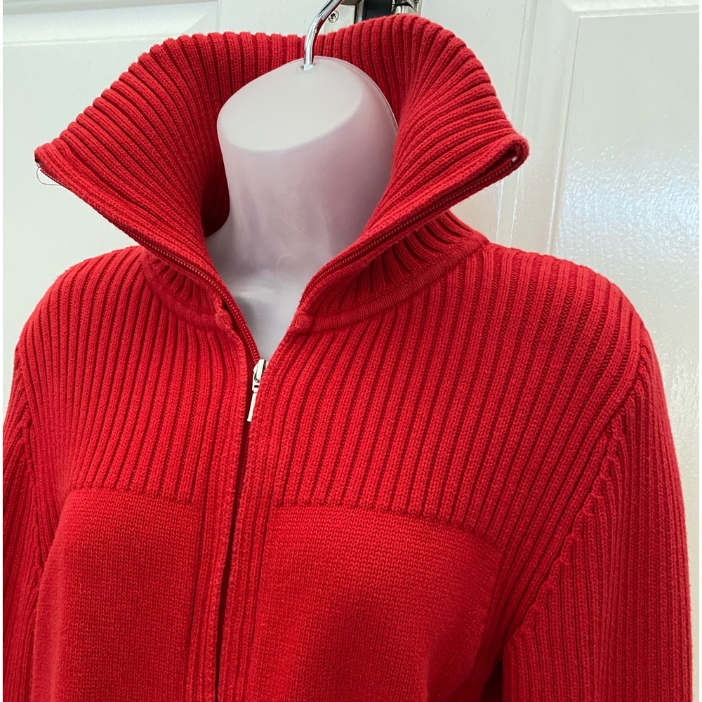 Vintage Pendleton Red Collared Full Zip Sweater M - image 2
